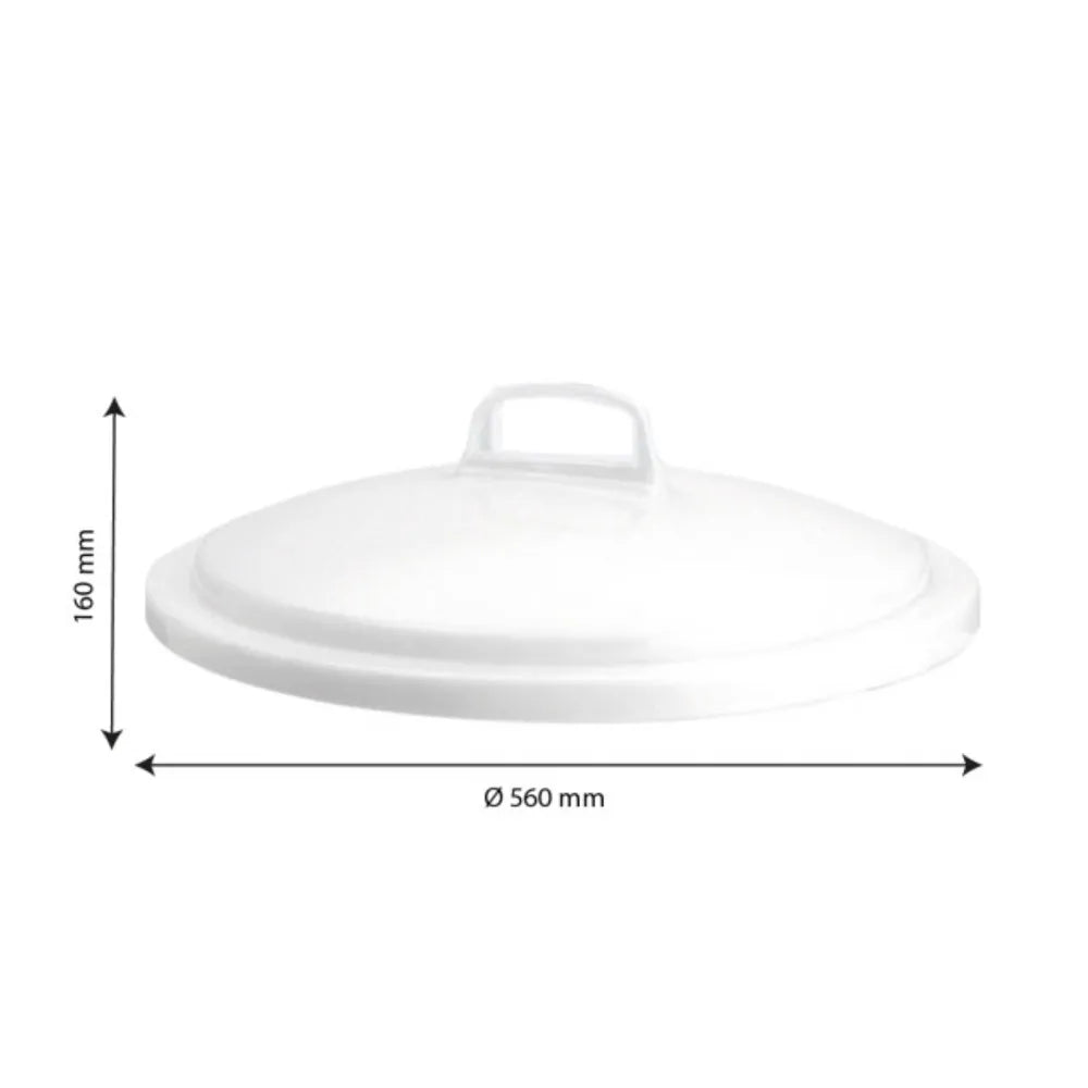 Couvercle avec poignée blanc pour Poubelle alimentaire ronde 75L HACCP | 560x160mm | GILAC