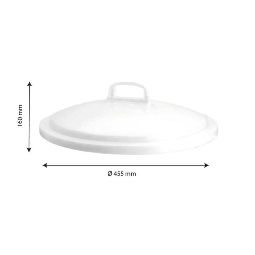 Couvercle avec poignée pour Poubelle alimentaire ronde 50L Blanc HACCP | 455x160mm | GILAC