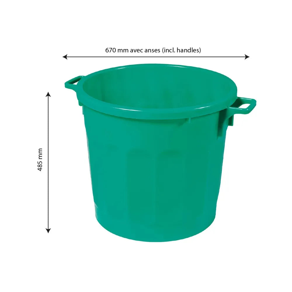 Poubelle alimentaire ronde 75L Verte HACCP - 485x540x670 mm | GILAC